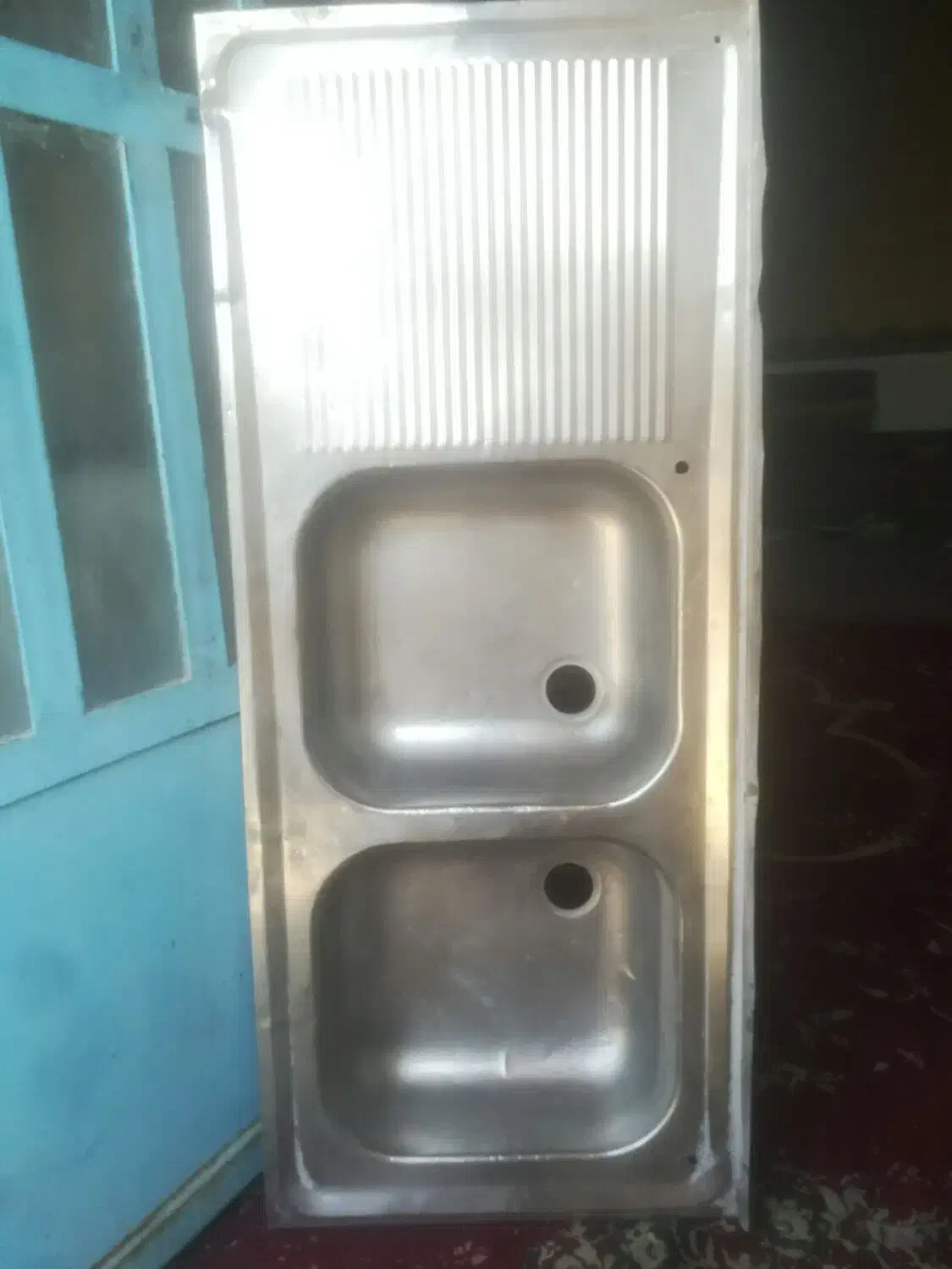 سینک دوقلو کم کارکرده سالم|مصالح و تجهیزات ساختمان|درودزن, |دیوار