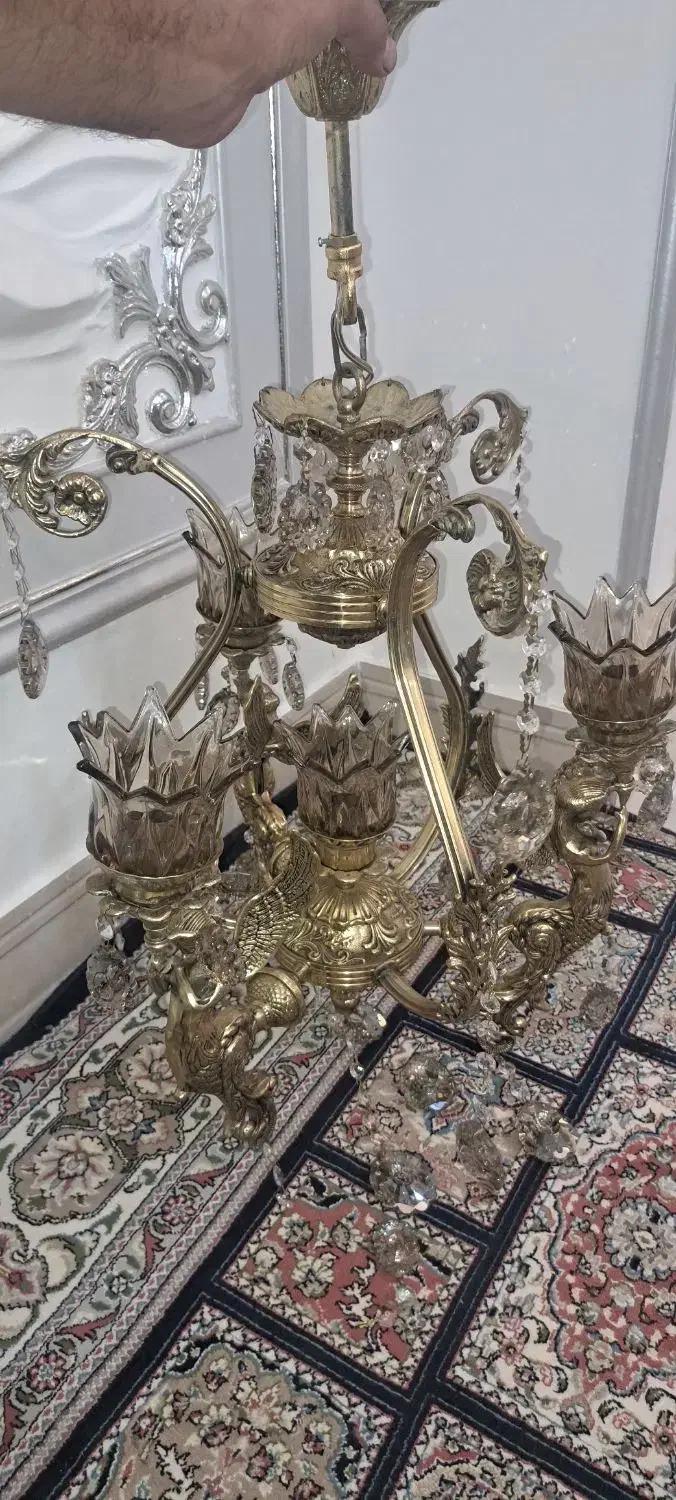 لوستر و ساعت برنز|لوستر و چراغ آویز|زنجان, |دیوار