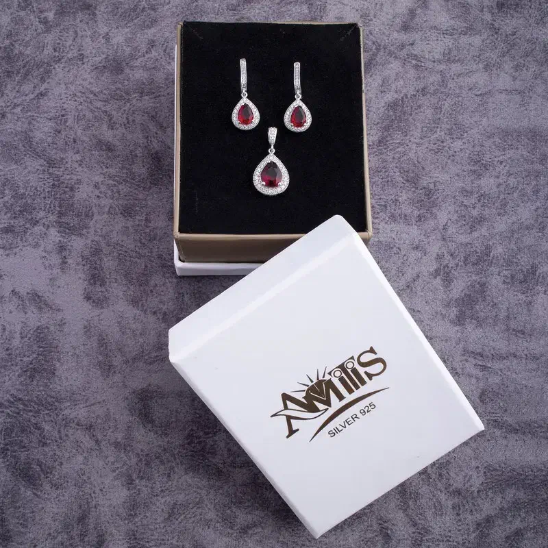 نیم ست نقره زنانه یاقوت AMT-N205 قیمت 4090000 توما|جواهرات|رشت, بازار|دیوار