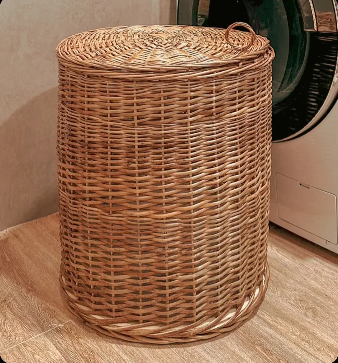 سبد حصیری گرد درب دار سبد رخت، اسباب بازی|صنایع دستی و سایر لوازم تزئینی|بندرعباس, |دیوار