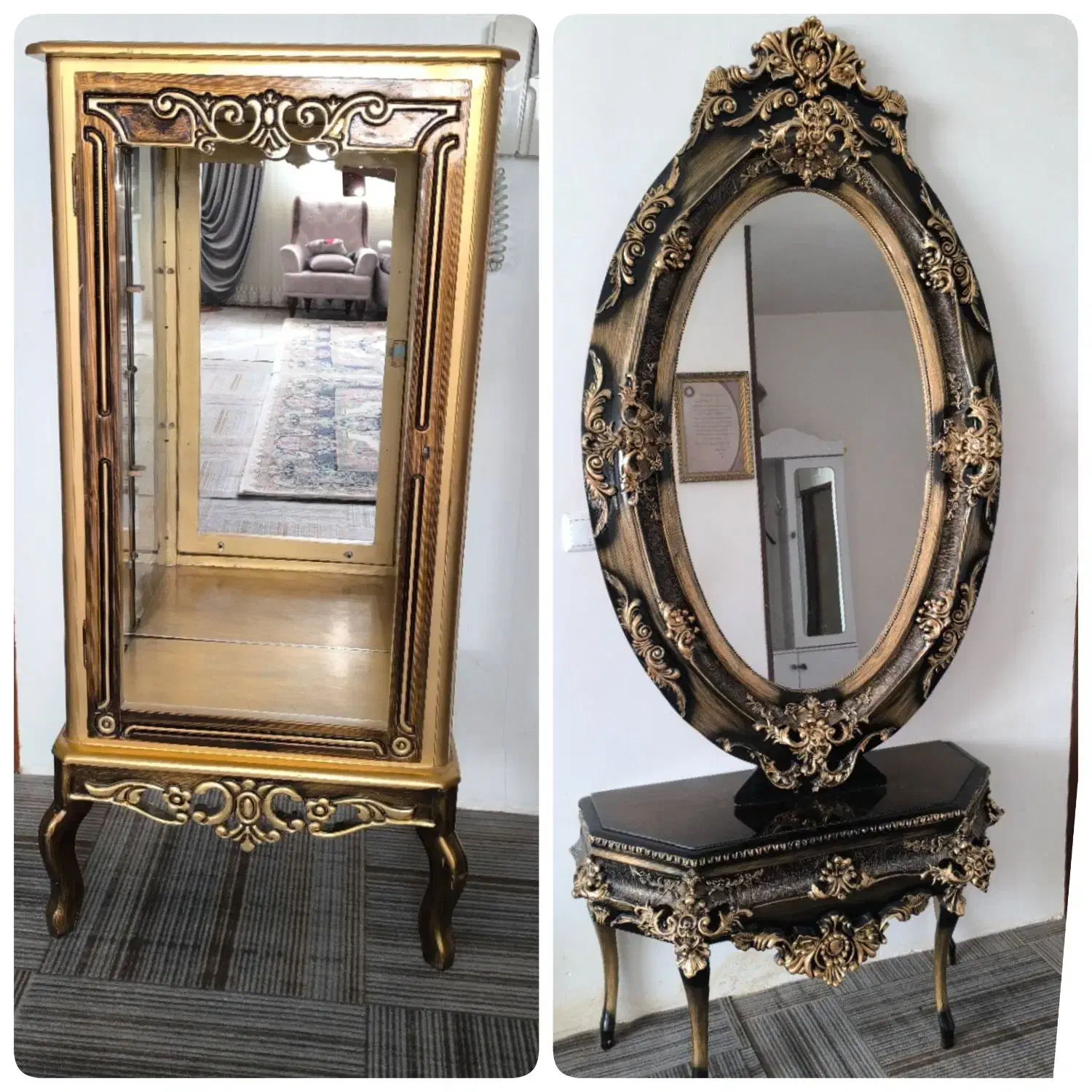 آینه و کنسول و ویترین ( بوفه)|بوفه، ویترین، کنسول|شهرکرد, |دیوار