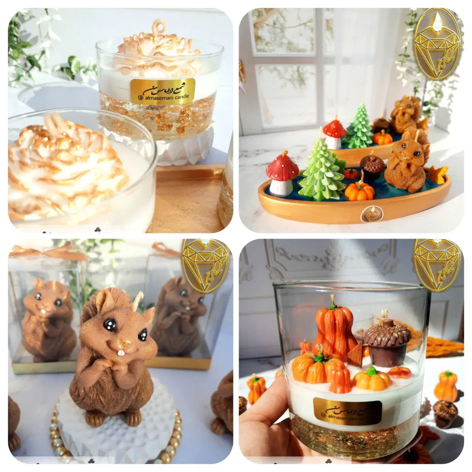 شمع های ترند و پاییزی در کارگاه شمع سازی الماس من|صنایع دستی و سایر لوازم تزئینی|حمیدیا, |دیوار