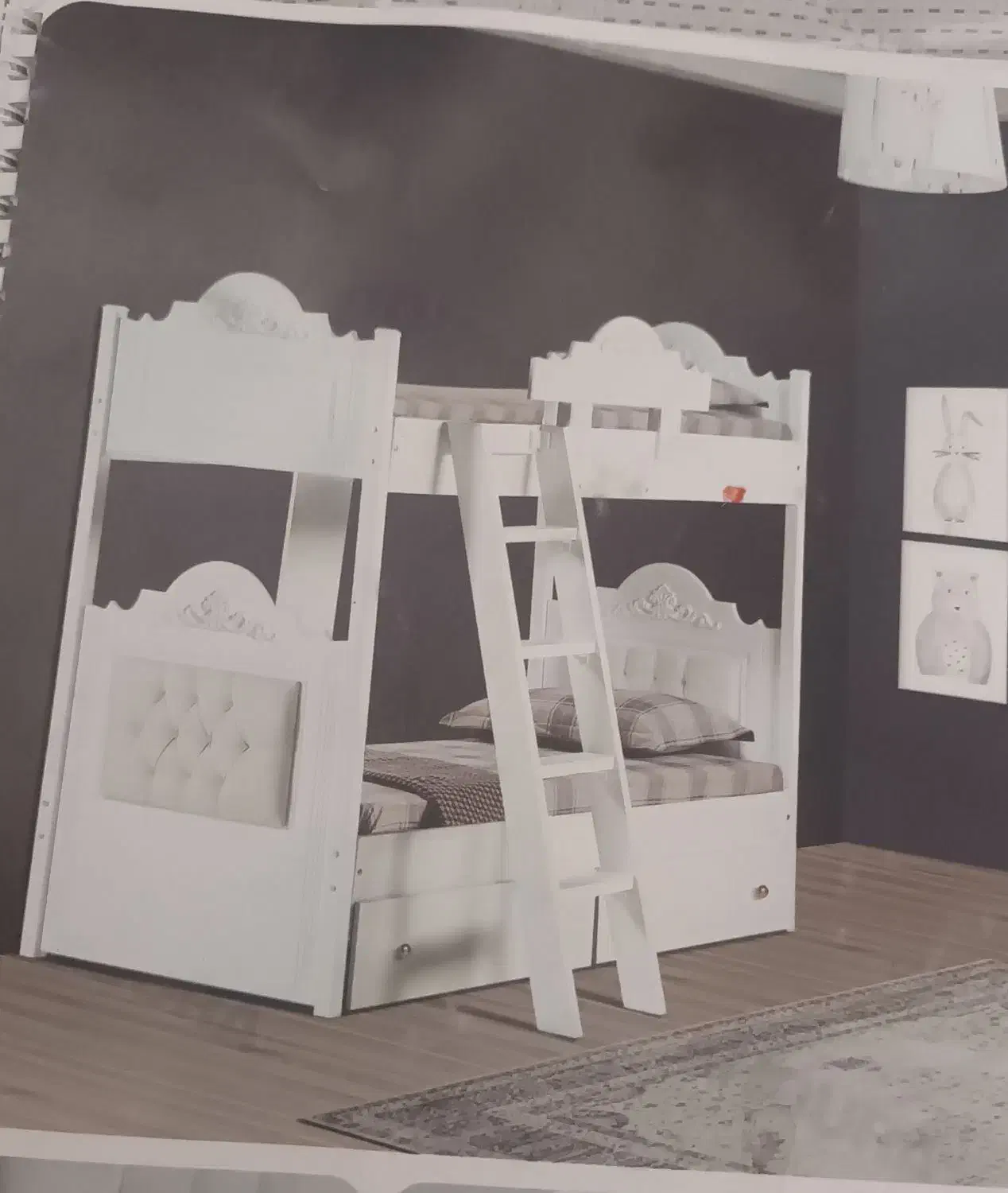 تخت دو طبقه تمام چوب سناتور چوبکده اهورا|تخت و سرویس خواب|الوند, |دیوار