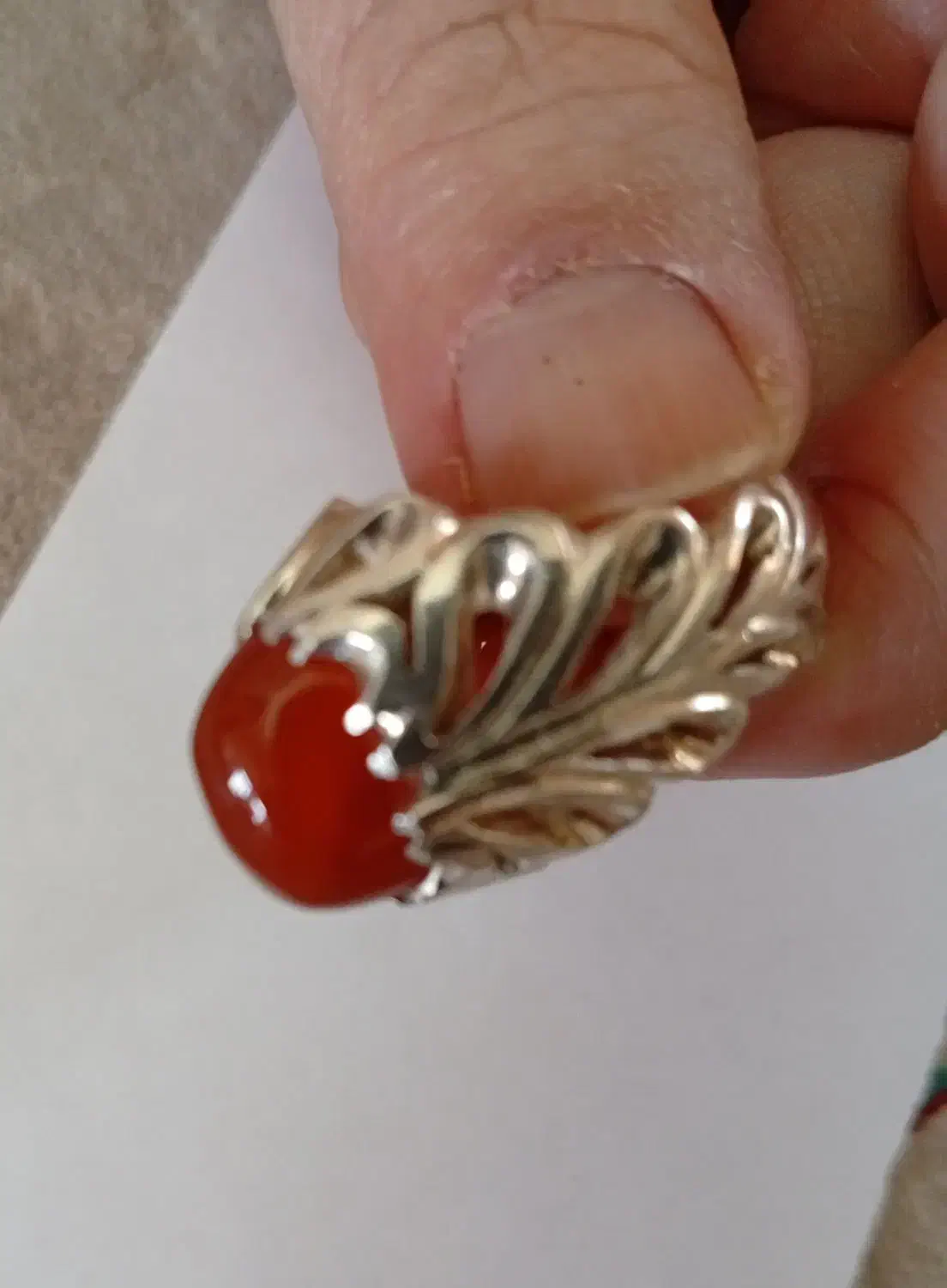 انگشتر عقیق یمنی اصل پرتقال|جواهرات|سمنان, |دیوار