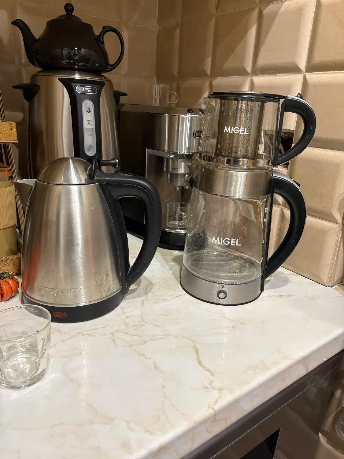 چایی ساز میگل روی هم و کتری برقی گوسونیک|سماور، چای‌ساز، قهوه‌ساز|گرگان, |دیوار