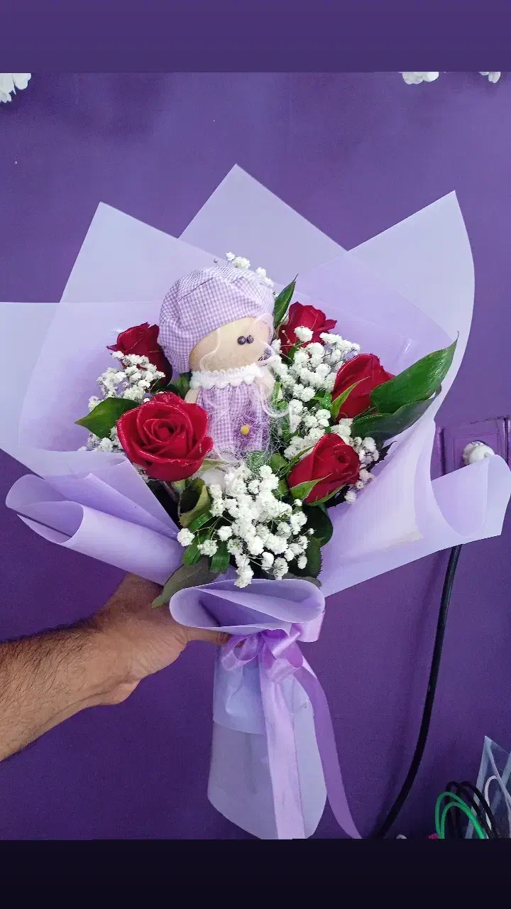 گل روبانی دست ساز باکس کادو|گل مصنوعی|ماکو, |دیوار