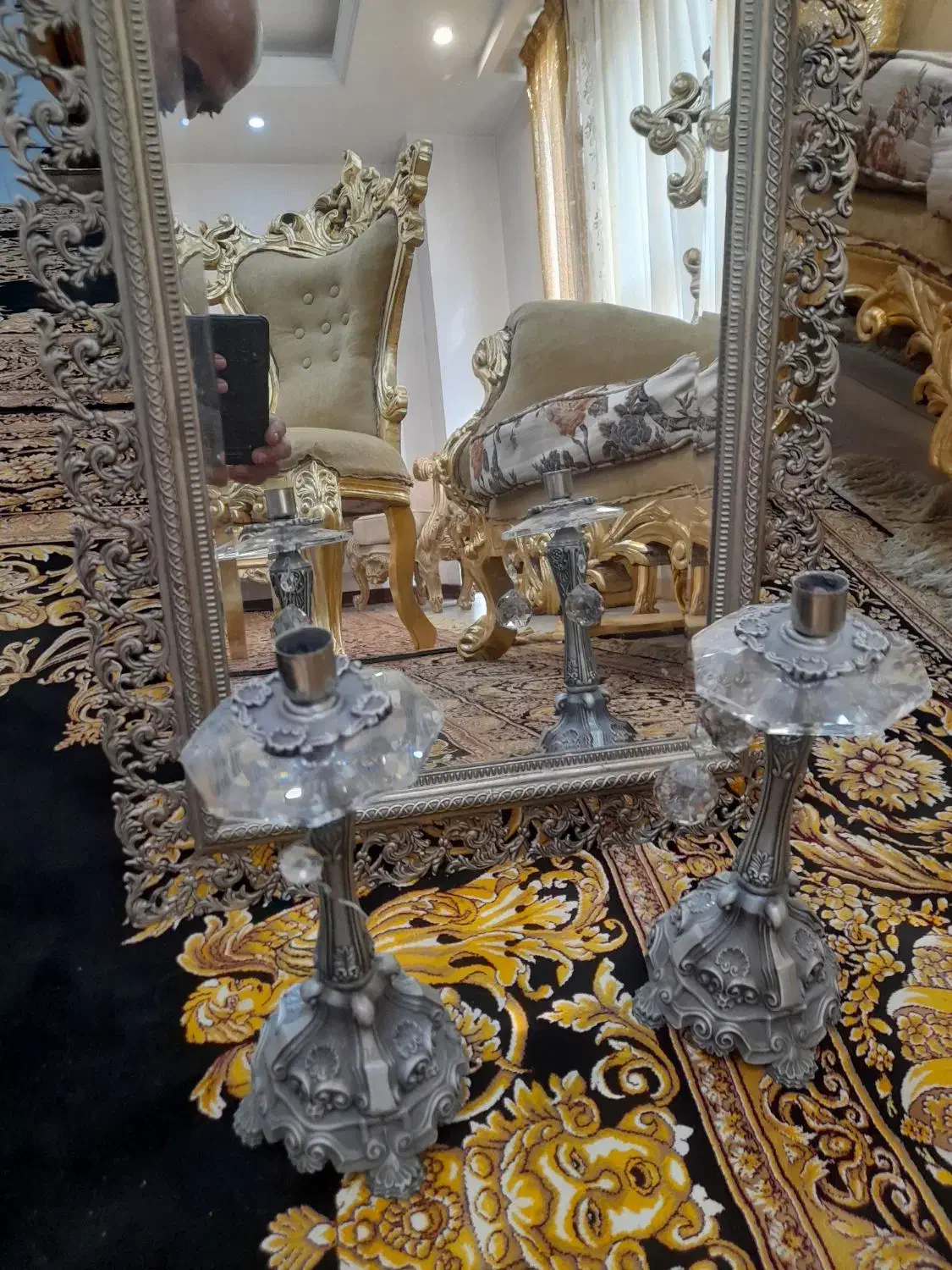 آینه وشمعدان برنزی|صنایع دستی و سایر لوازم تزئینی|ری, ظهیرآباد|دیوار