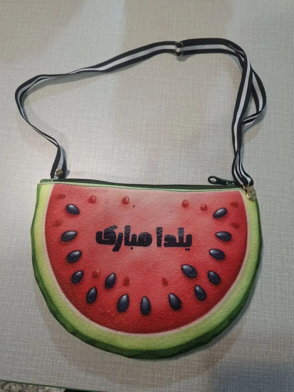 کیف رودوشی دخترانه مخمل یلدا طرح هندوانه|کیف، کفش، کمربند|نجفآباد, گلدشت|دیوار