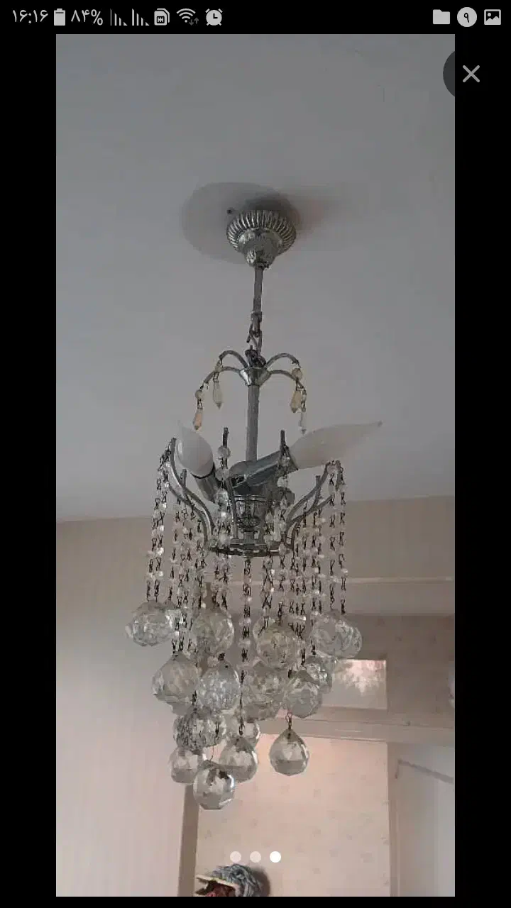 لوستر سه شاخه|لوستر و چراغ آویز|بندر انزلی, ساحل قو|دیوار