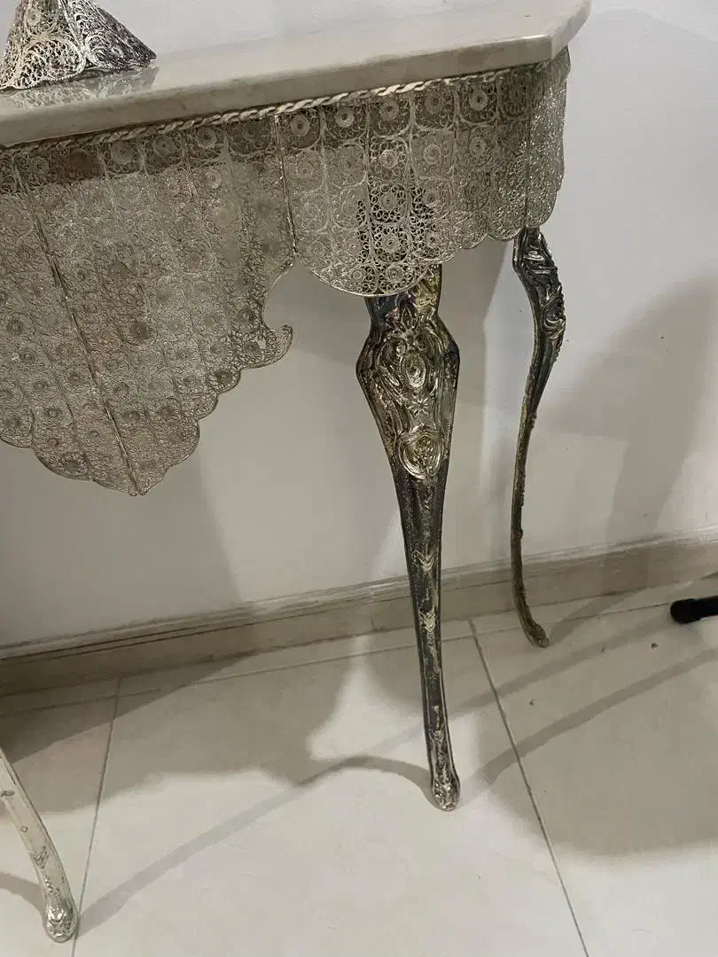 آینه و شمعدان ملیله و میز کنسول ملیله|آینه|اصفهان, شفق|دیوار