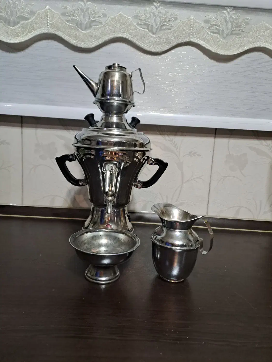 ست سماور قدیمی استیل اصل (یک و نیم لیتر)|سماور، چایساز، قهوهساز|اسلامشهر, مطهری|دیوار