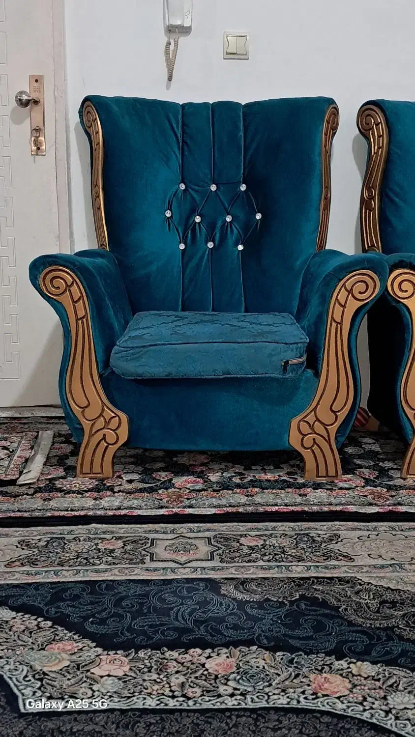 مبل ۷ نفره آبی|مبلمان خانگی و میز عسلی|بهارستان, |دیوار