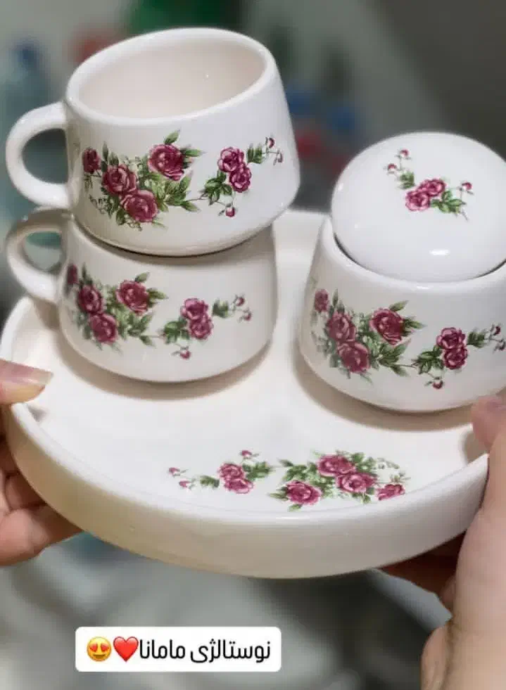 سینی و فنجون و قندون سرامیکی کاردست|ظروف سرو و پذیرایی|هشتگرد, تهران دشت|دیوار