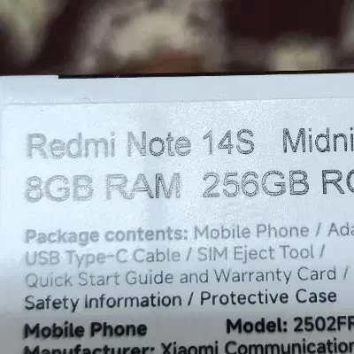 Redmi note 14s نو کمتر از یک هفته کار|موبایل|میناب, |دیوار