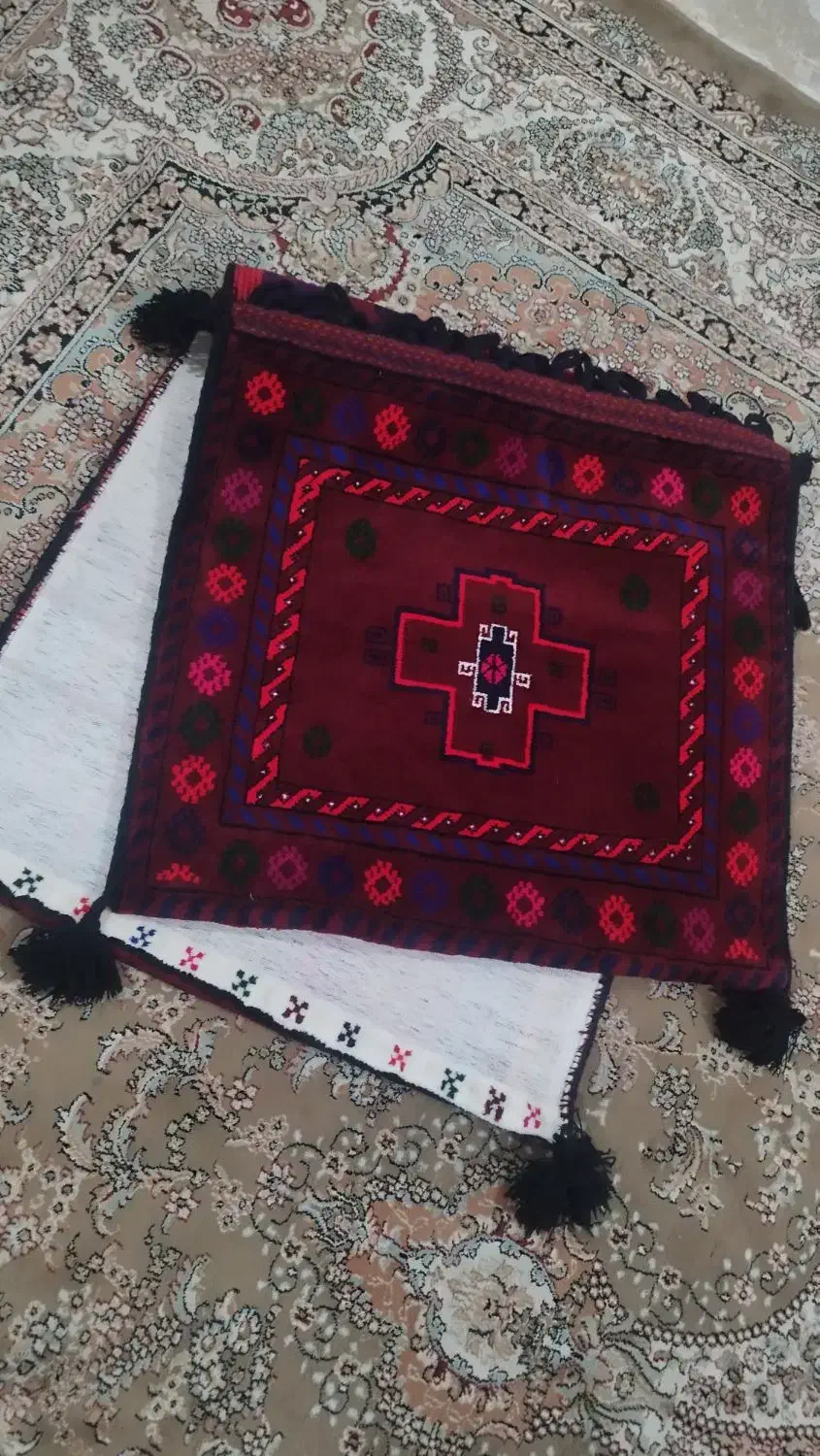 خورجین دستباف ، طرح قالی|گلیم، جاجیم، گبه|فلاورجان, |دیوار