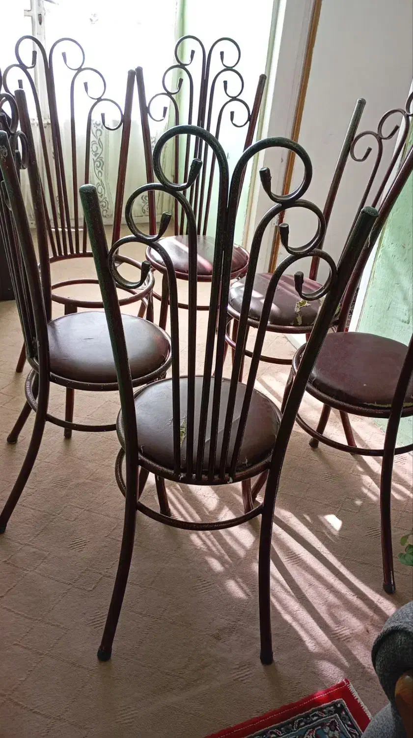 غذا خوری6 نفره فلزی|میز و صندلی غذاخوری|شیروان (خراسان), |دیوار