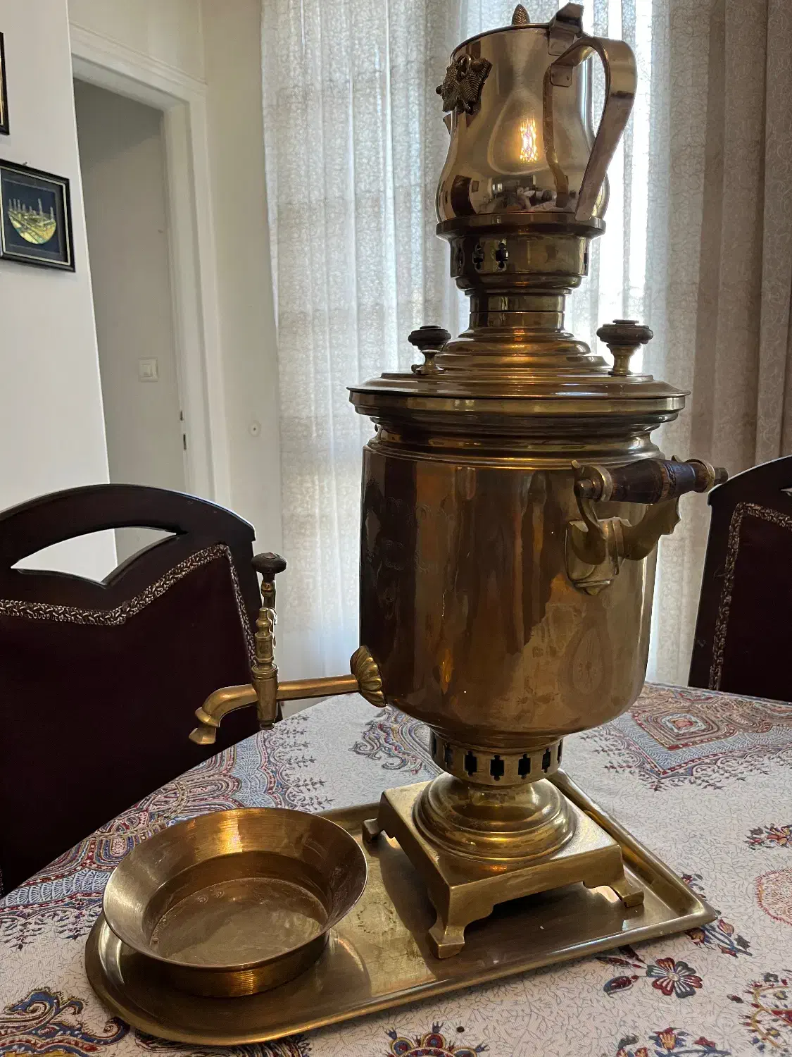 سماور عتیقه برنجی روس|صنایع دستی و سایر لوازم تزئینی|تهران, زرگنده|دیوار