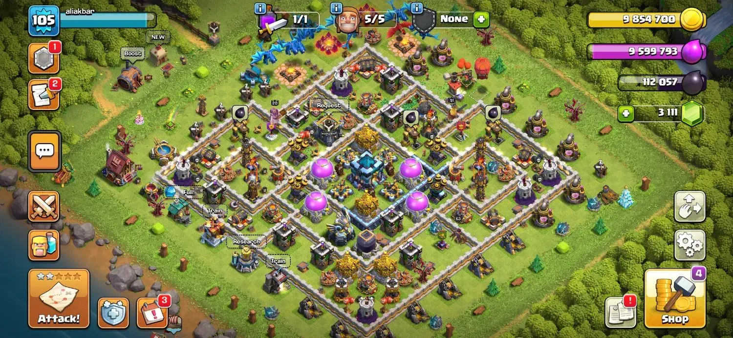 اکانت کلش تان هال ۱۳|کنسول، بازی ویدئویی و آنلاین|تهران, فلسطین (میدان انقلاب)|دیوار