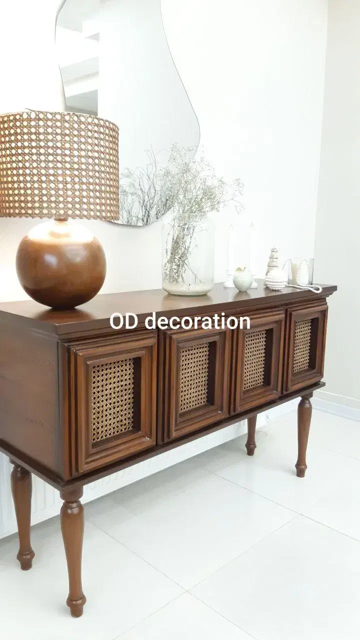 کنسول نئوکلاسیک حصیر بامبو پینترستی|بوفه، ویترین، کنسول|تبریز, |دیوار