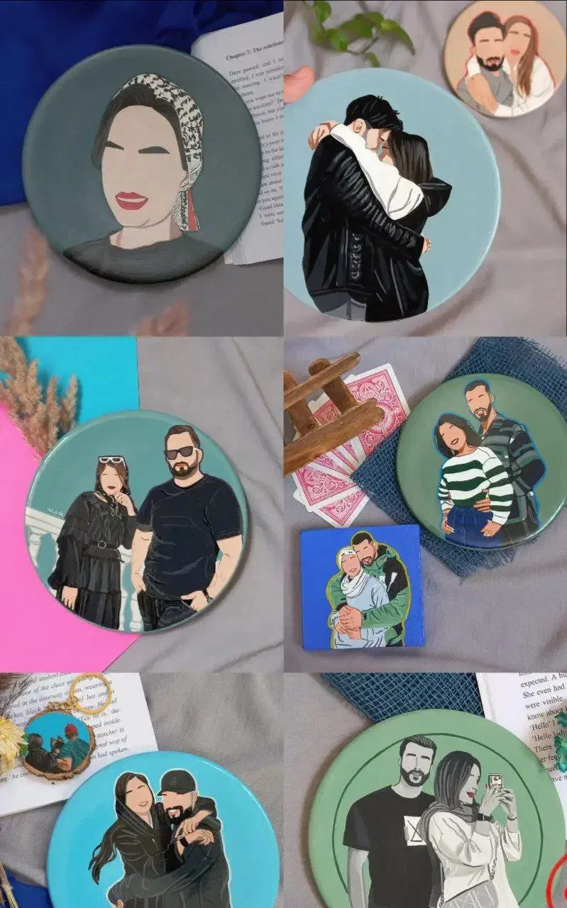 چهره مینیمال و رنگ روغن|تابلو، نقاشی، عکس|اردبیل, |دیوار