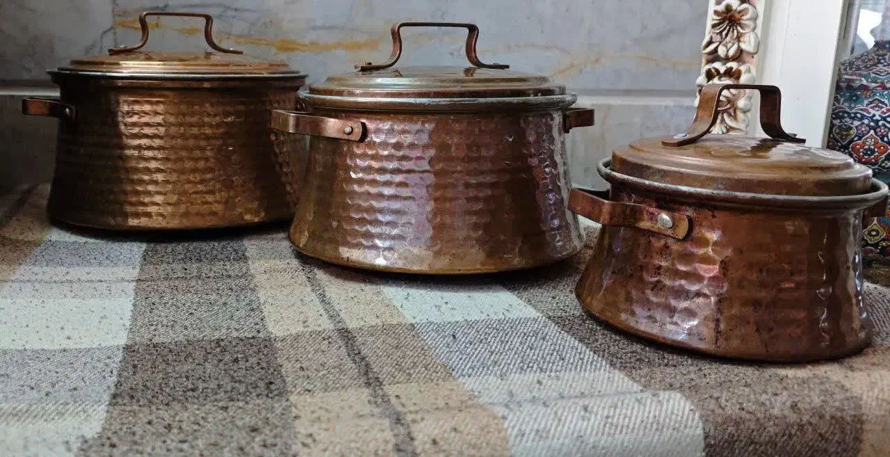 ظروف مسی وزن سنگین نو سماور ذغالی نو|ظروف پختوپز|تهران, کیانشهر|دیوار