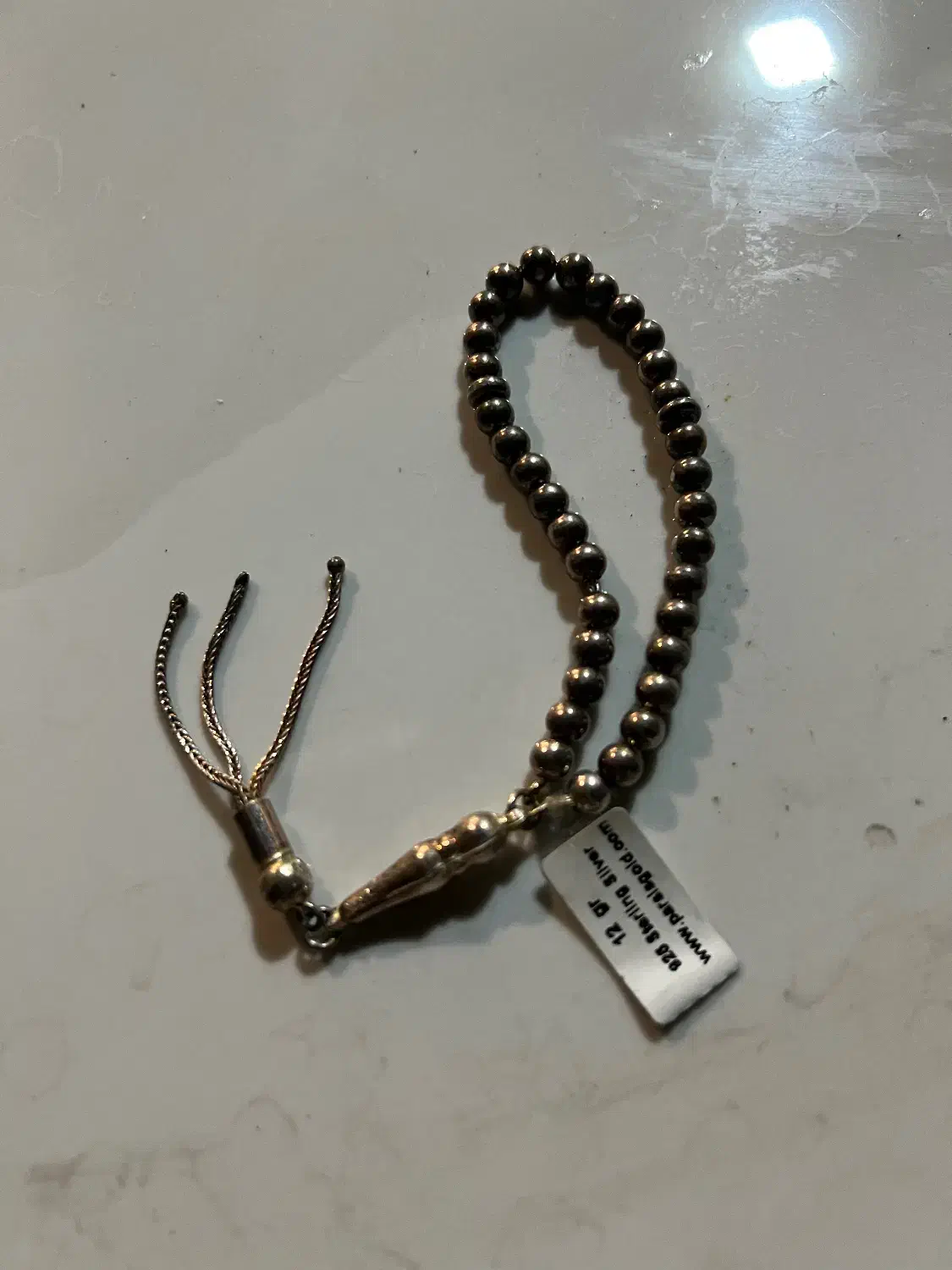 تسبیح ۳۳عددی تمام نقره ۹۲۵|جواهرات|مشهد, شهید فرامرز عباسی|دیوار