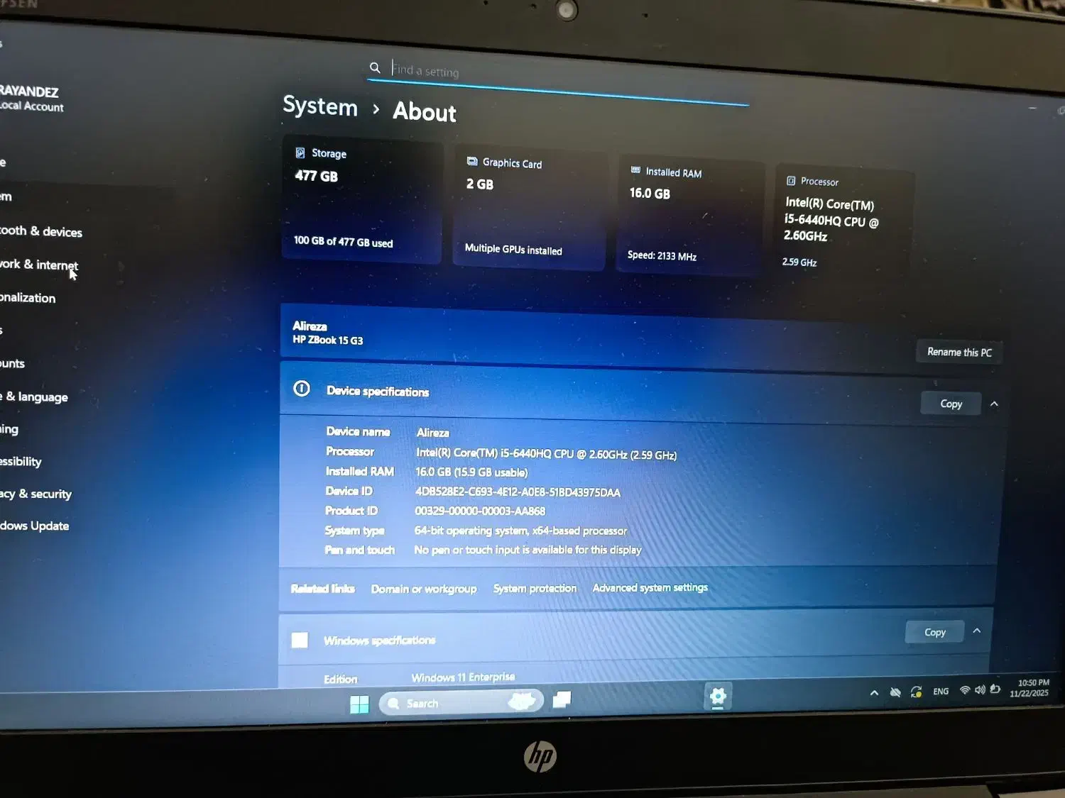 لپ تاپ HP|رایانه همراه|اندیمشک, |دیوار