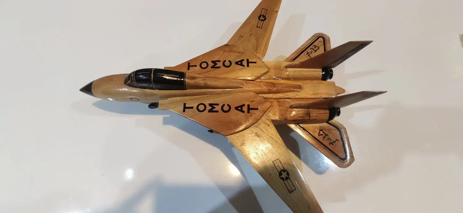 ماکت هواپیما چوبی tomcat F-14 تامکت دست‌ساز|کلکسیون و سرگرمی|شیراز, فرهنگ شهر|دیوار