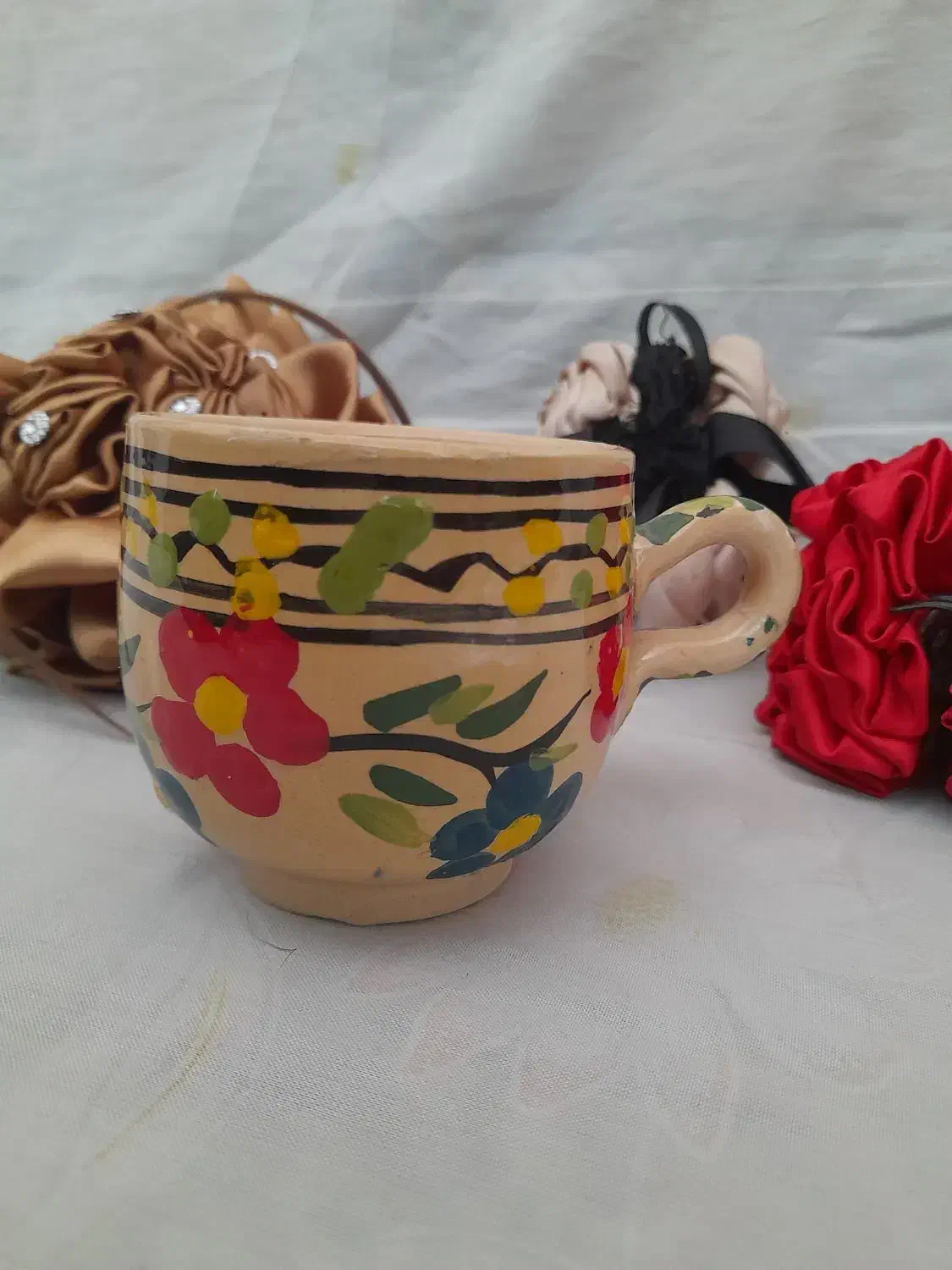 ماگ سفالی لعاب دار و کلیپس ۱۰۰ تومان قیمت مناسب|ظروف سرو و پذیرایی|جهرم, |دیوار