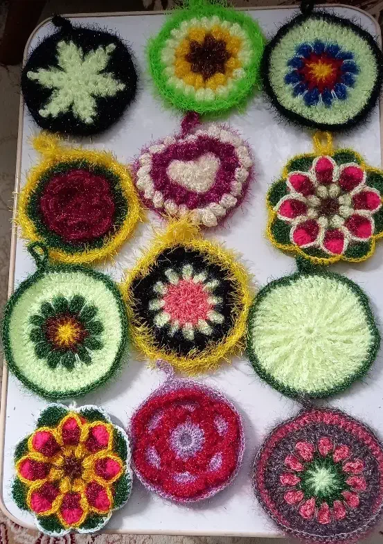 انواع اسکاجهای دستبافت آشپزخانه|لوازم نظافت|قوچان, |دیوار