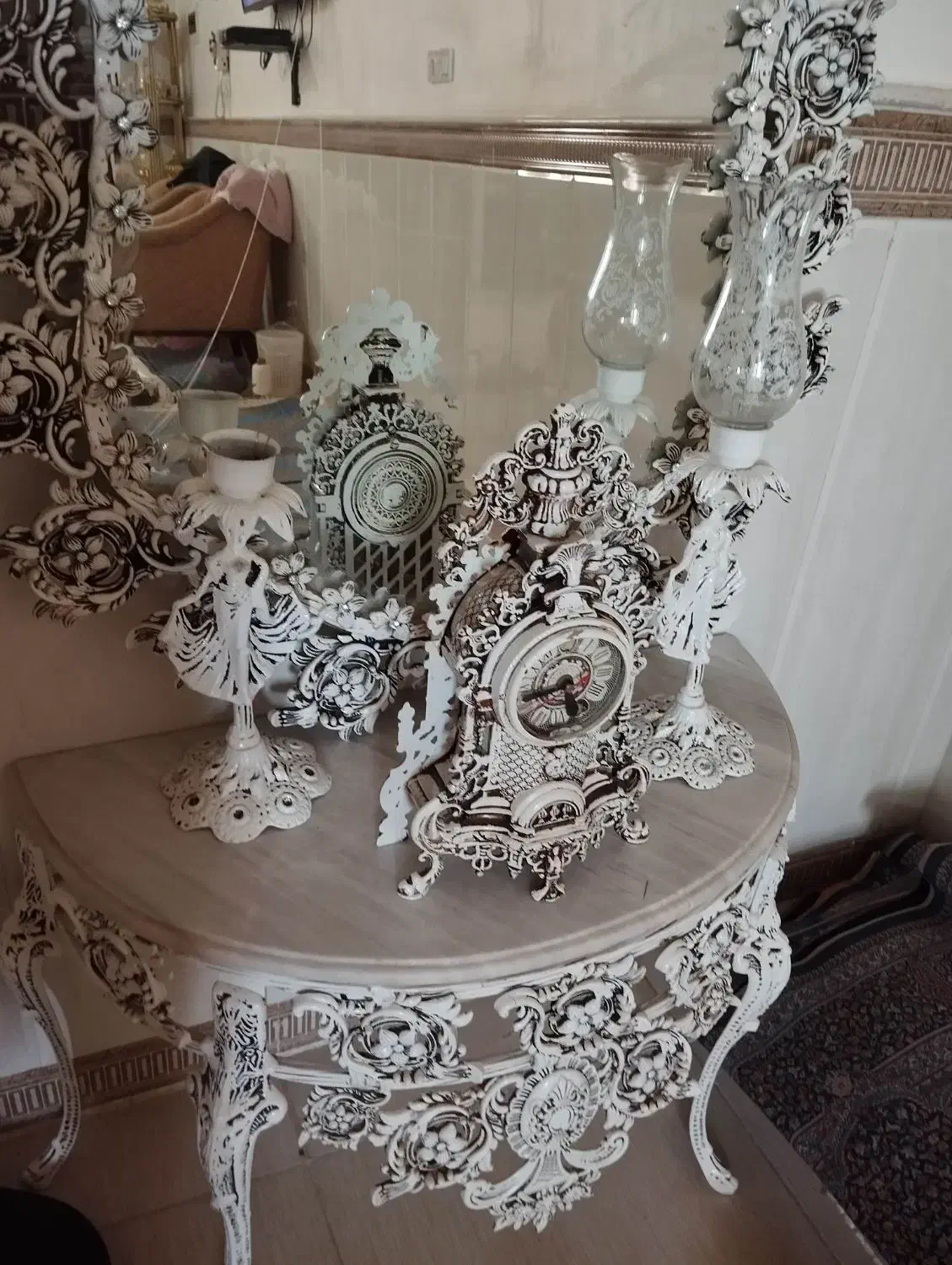 آینه شمعدان|بوفه، ویترین، کنسول|قنوات, |دیوار