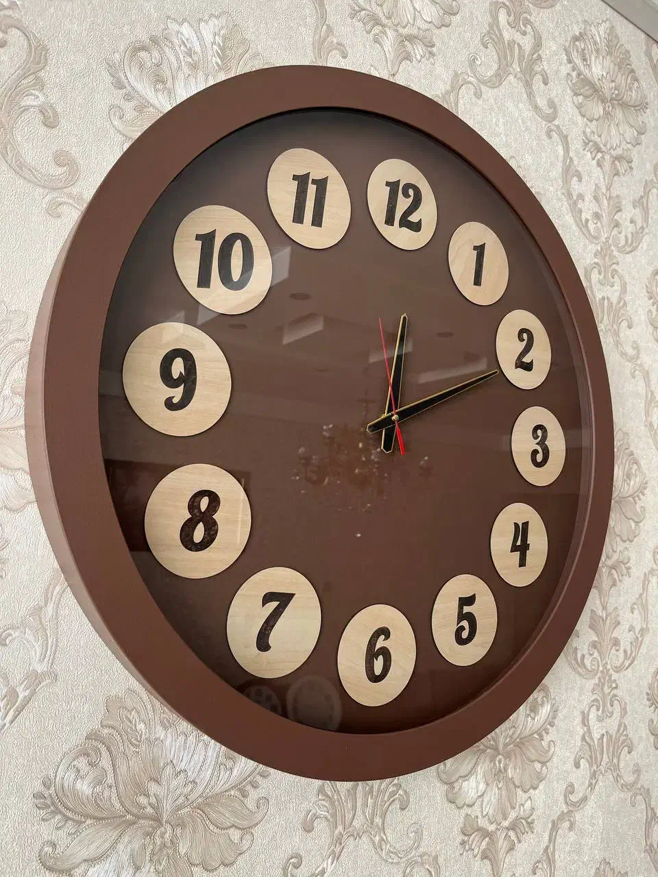 ساعت دیواری چوبی کادو هدیه جهیزیه جهاز روز مادر زن|ساعت دیواری و تزئینی|مشهد, هنرور|دیوار
