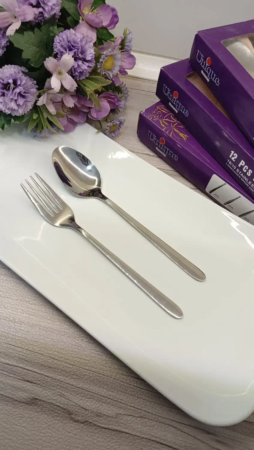 قاشق چنگال یونیک اصل ۱۸ نفره|ظروف سرو و پذیرایی|فولادشهر, C7|دیوار