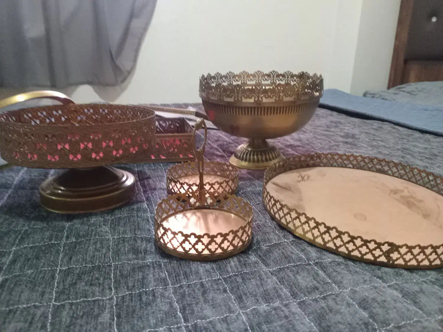 ظروف میوه و شیرینی وشکلات خوری.|ظروف سرو و پذیرایی|رشت, ساغری سازان|دیوار