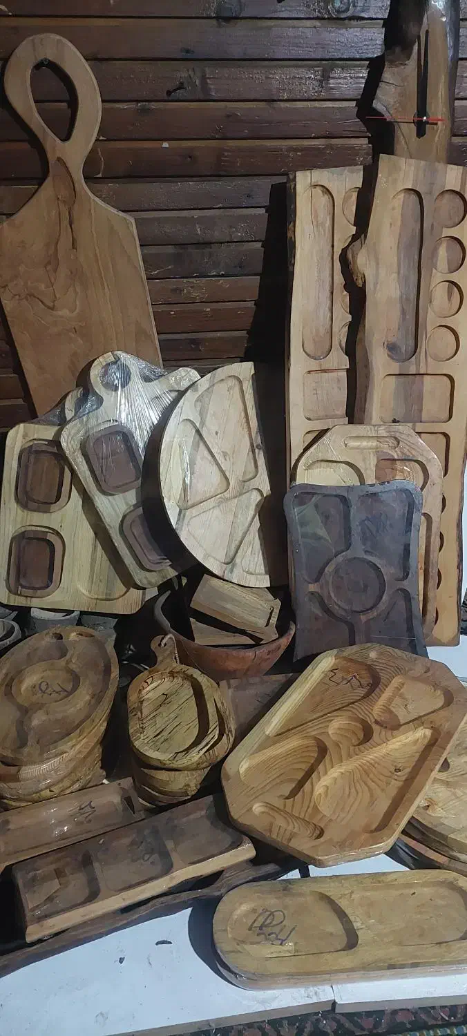 سینی مزه چوبی و پذیرایی و اردو خوری|ظروف سرو و پذیرایی|ماسال, |دیوار