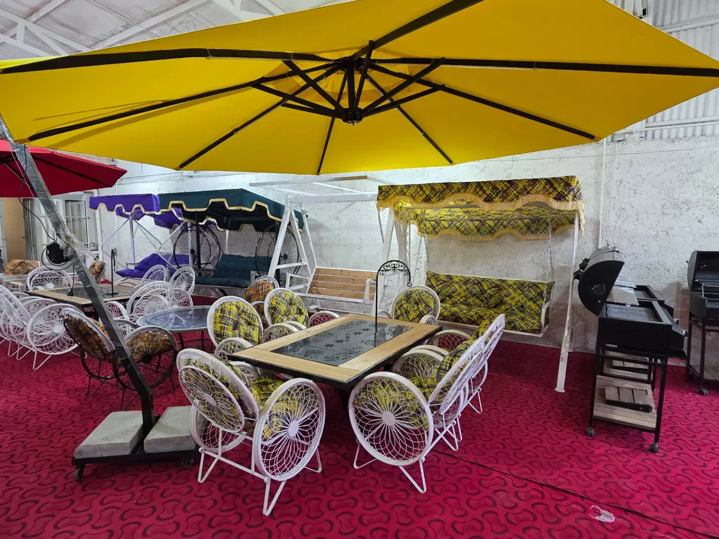 تاب فلزی لوکس تاب حیاطی 3 نفره و 4 نفره تخت خوابشو|صندلی و نیمکت|خمینیشهر, |دیوار