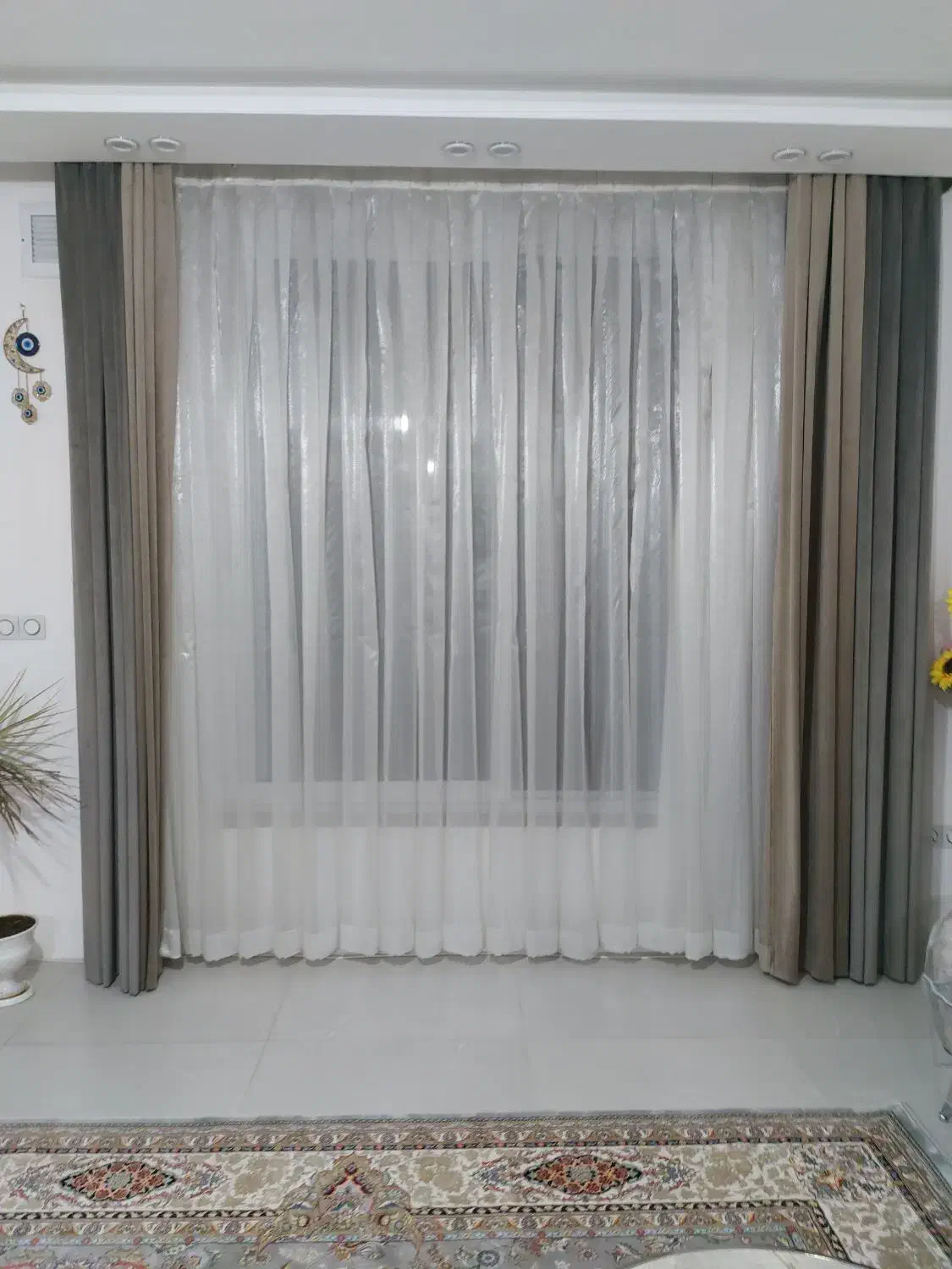 پرده سالن و در ورودی|پرده، رانر، رومیزی|شیراز, شهرک مدرس|دیوار