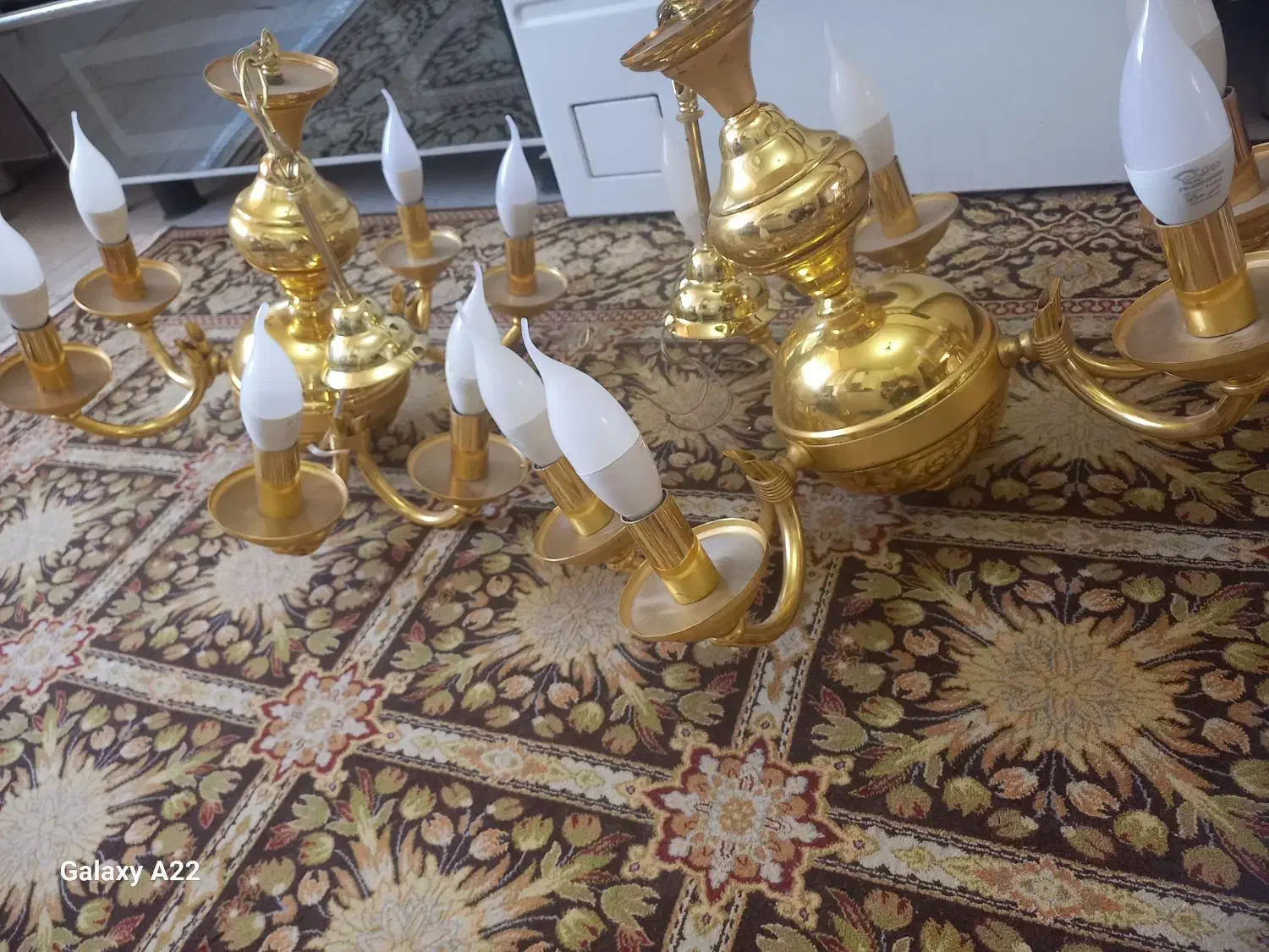 لوستر۶شعله طلایی|لوستر و چراغ آویز|کرمانشاه, |دیوار
