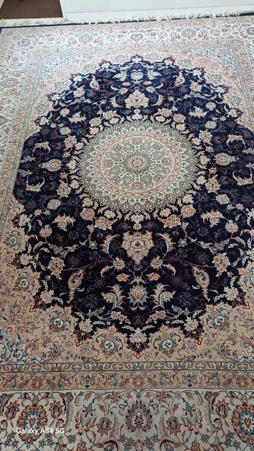 فرش ۱۲ متریی سرمه‌ای بسیار سالم و زیبا|فرش|شیراز, ریاستی|دیوار