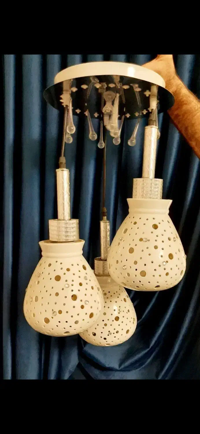 لوستر ۳ شاخه ال ای دی دار|لوستر و چراغ آویز|تبریز, |دیوار