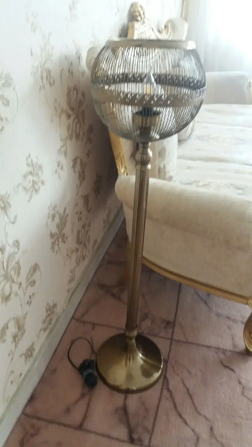 اباژور تمام استیل طلایی|چراغ خواب و آباژور|چناران, |دیوار