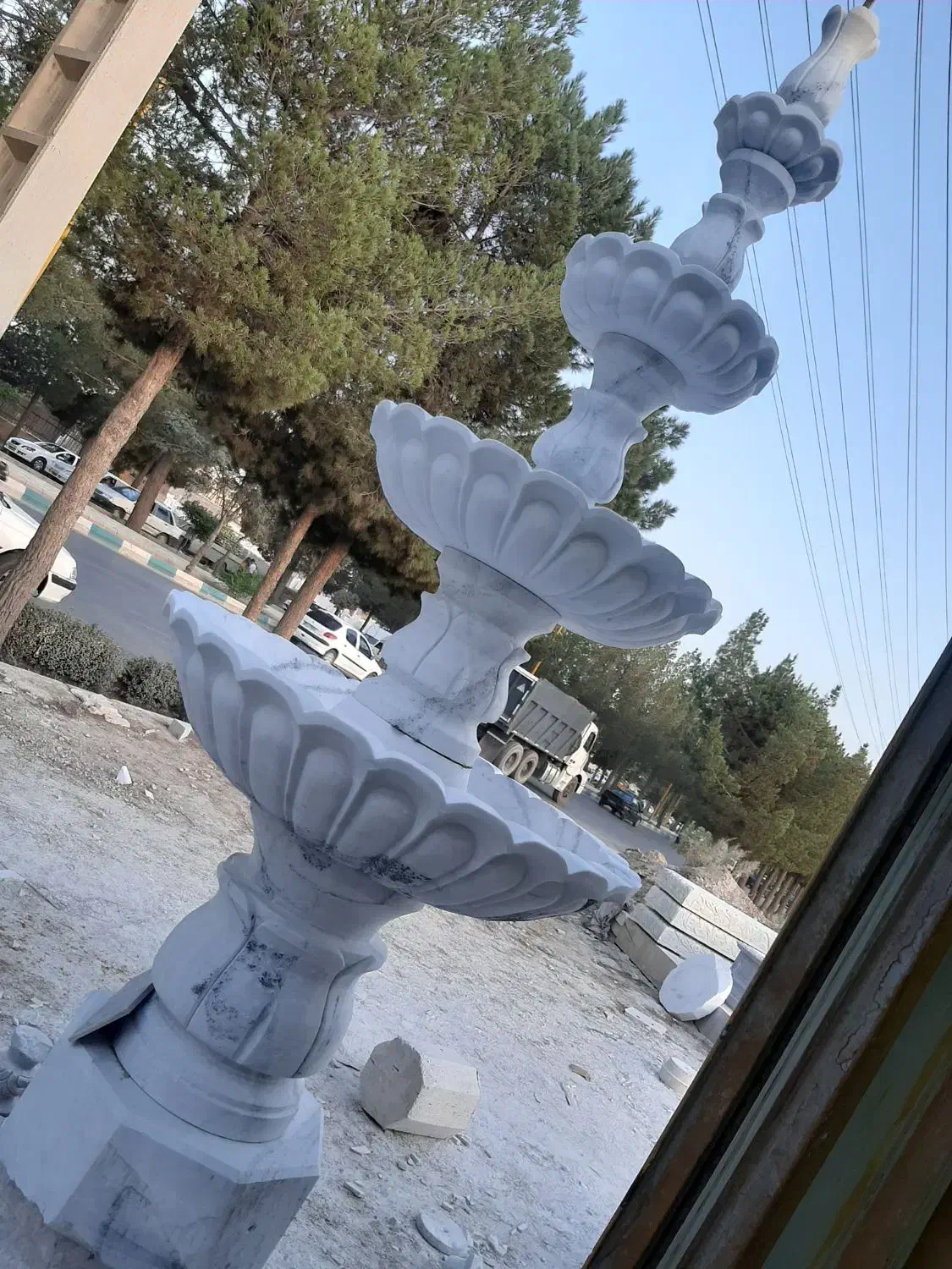 آبنماسنگی،ابنماگوی چرخشی،ابنما،فواره سنگی،حوض سنگی|صنایع دستی و سایر لوازم تزئینی|اصفهان, باغ فدک|دیوار