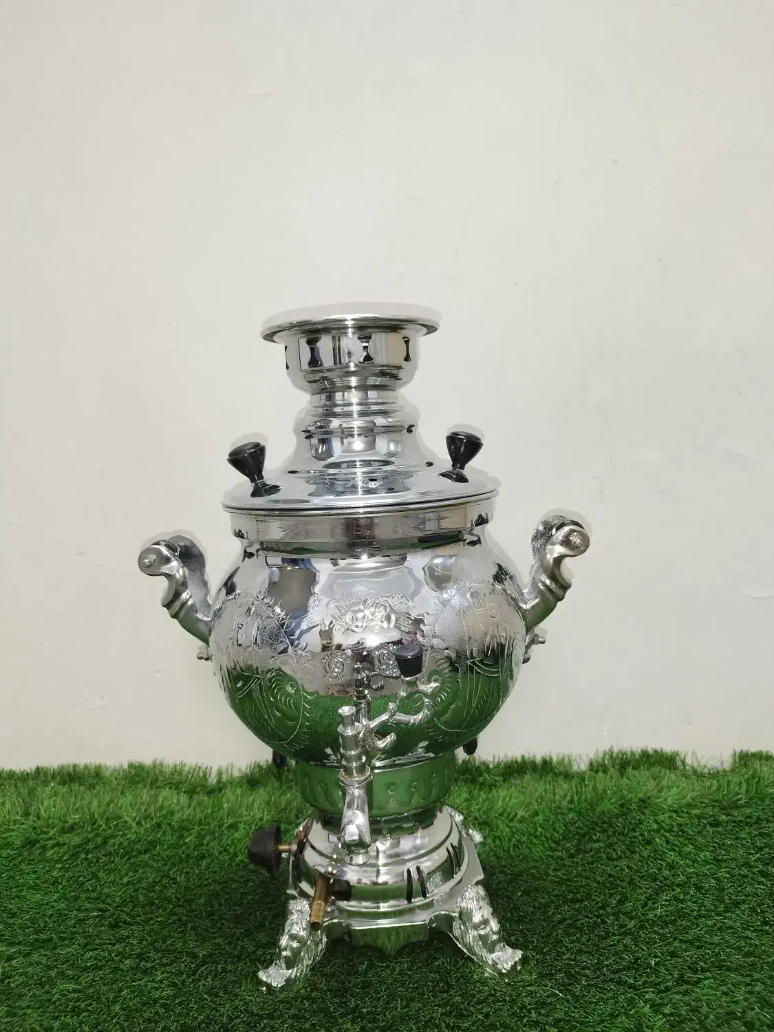 سماور قلم زنی 6لیتری نو‌ برند ثمین|سماور، چای‌ساز، قهوه‌ساز|تهران, شهرک رضویه|دیوار