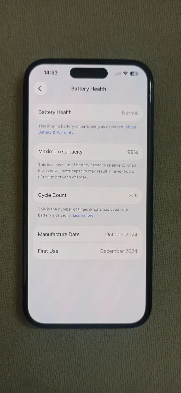 گوشی آیفون ۱۶ باطری ۹۹%|موبایل|کاشان, فاز ۱ ناجی آباد|دیوار