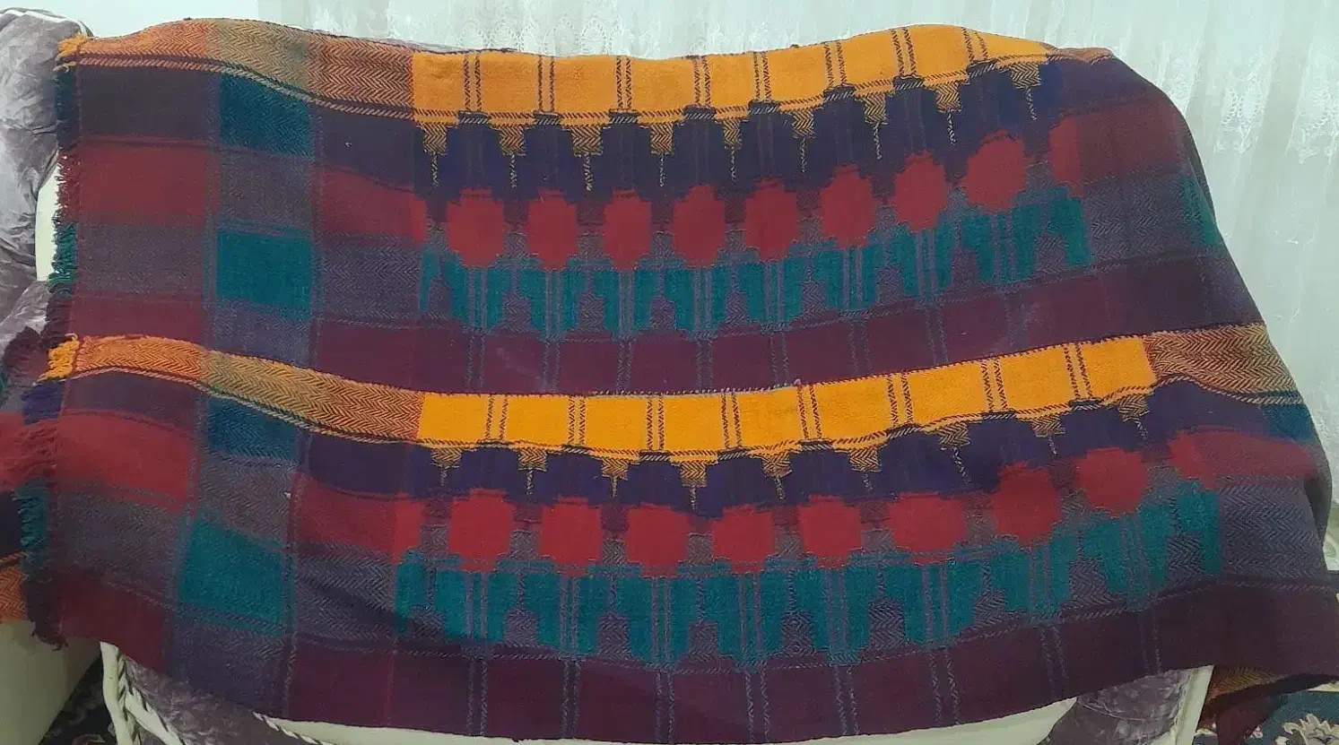 جاجیم دستبات ۲در۲|گلیم، جاجیم، گبه|ایلام, |دیوار