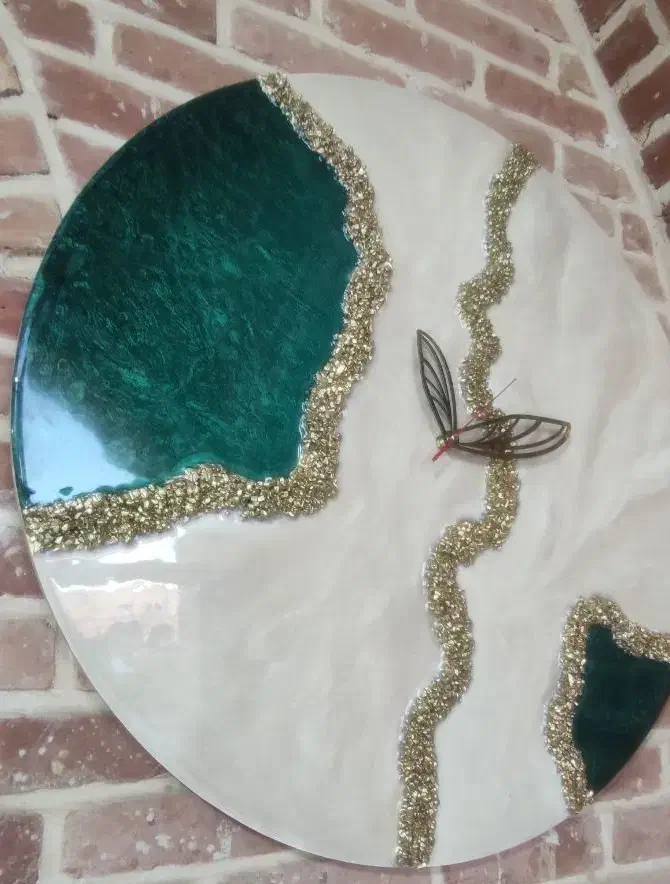 ساعت رزینی کاملا نو|صنایع دستی و سایر لوازم تزئینی|مشگین شهر, |دیوار