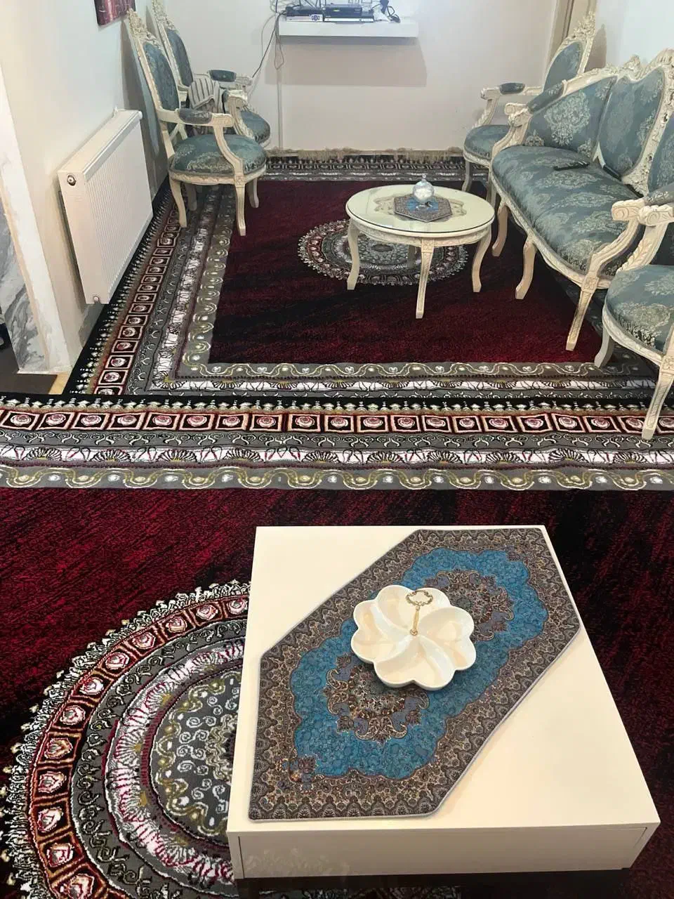 فرش نقشه ورساچه مشکی لاکی ۱۲ - ۹ - ۶ متری نو|فرش|دلیجان, |دیوار