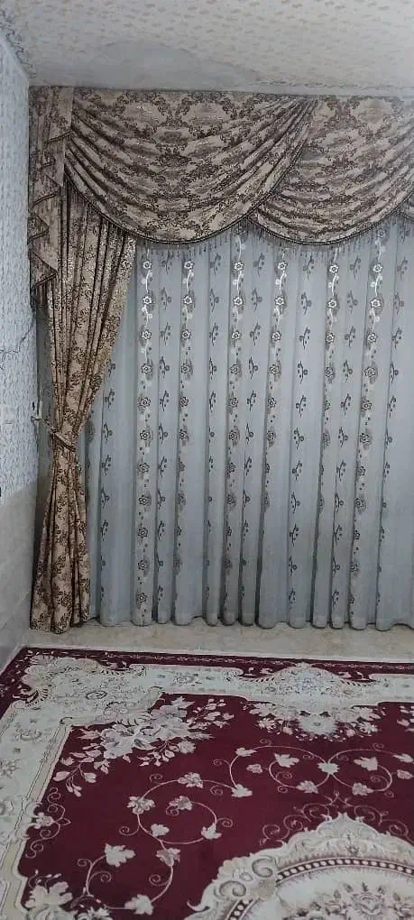 پرده تشریفاتی منزل ۲ عدد|پرده، رانر، رومیزی|شیراز, گلکوب|دیوار