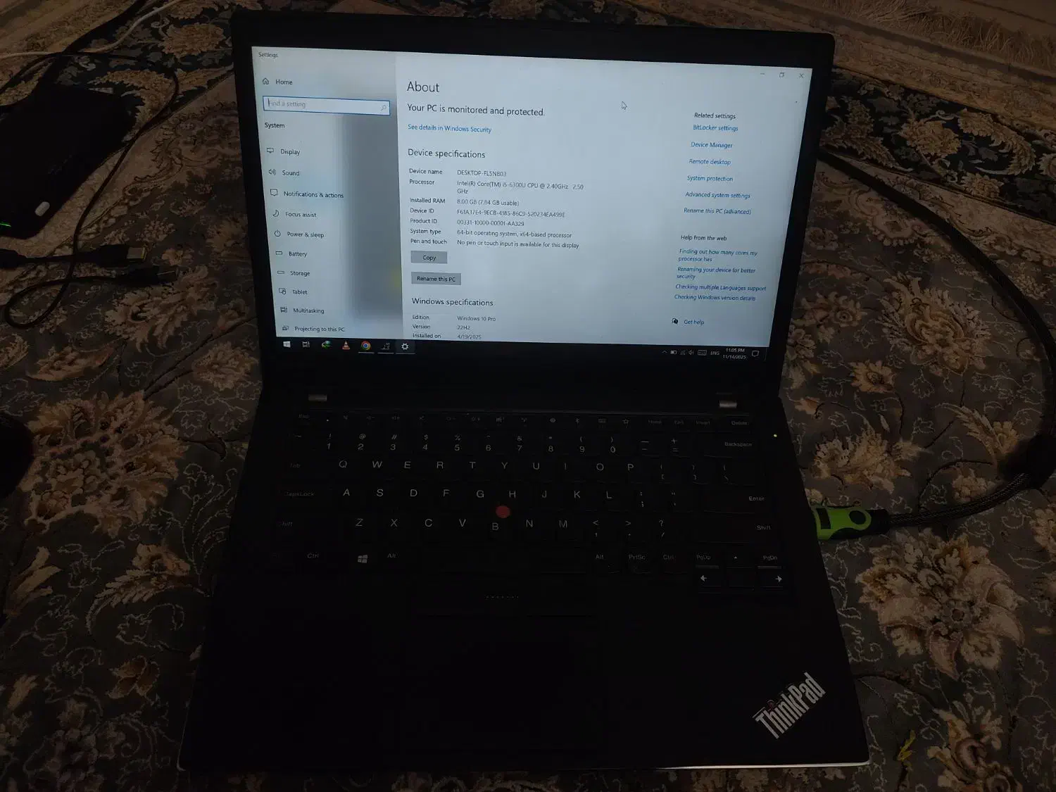 لپ تاپ لنوو lenovo t470s 8gb i5-6300U|رایانه همراه|کرج, کوی فرهنگ|دیوار