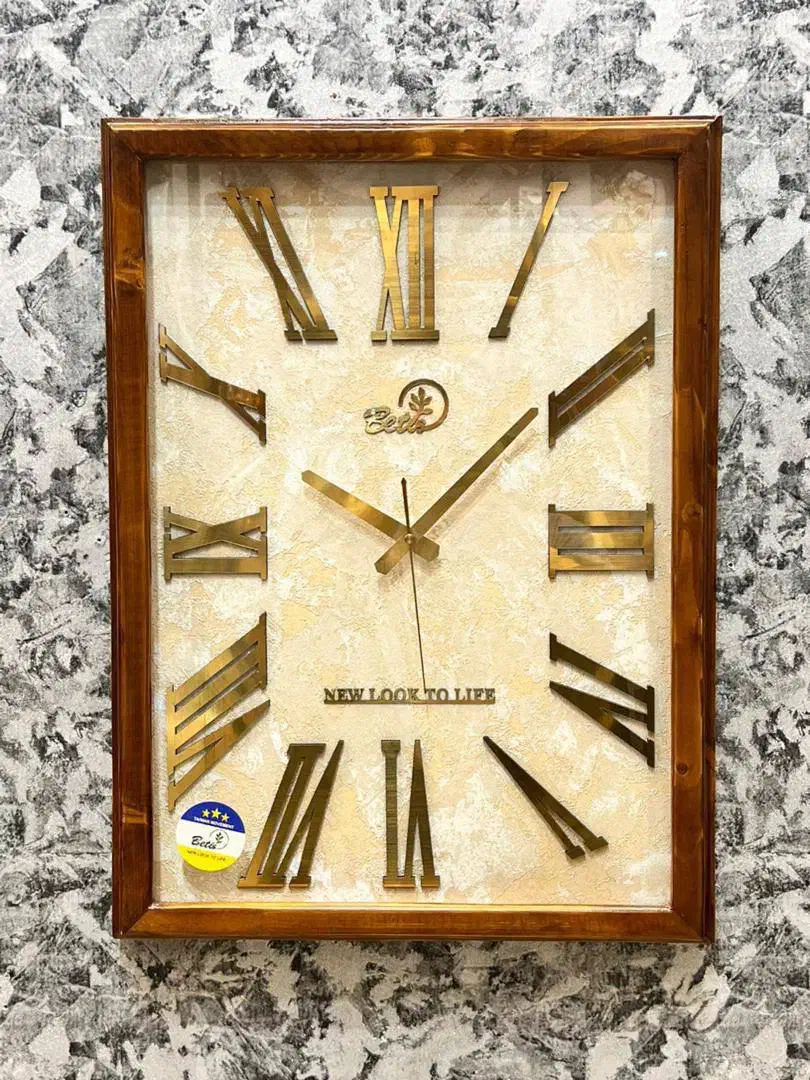 ساعت دیواری مستطیلی تمام چوب طبیعی روس زمینه پتینه|ساعت دیواری و تزئینی|مشهد, کوشش|دیوار